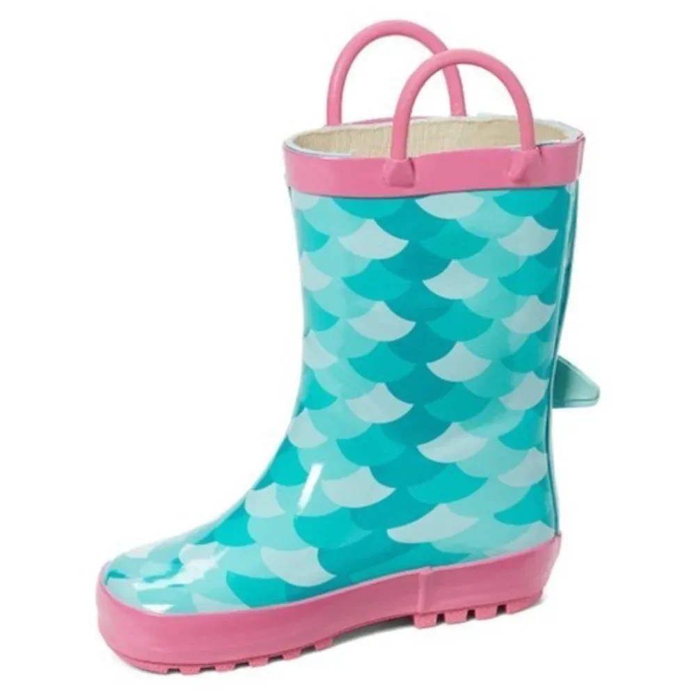 NIP Lilly of New York Mint Pink Mermaid Rain Boots